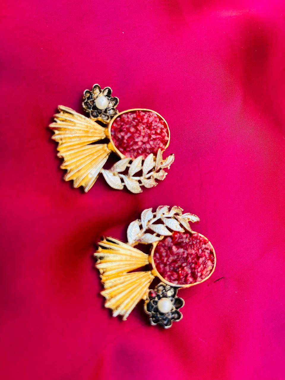 Red Maroone Studs