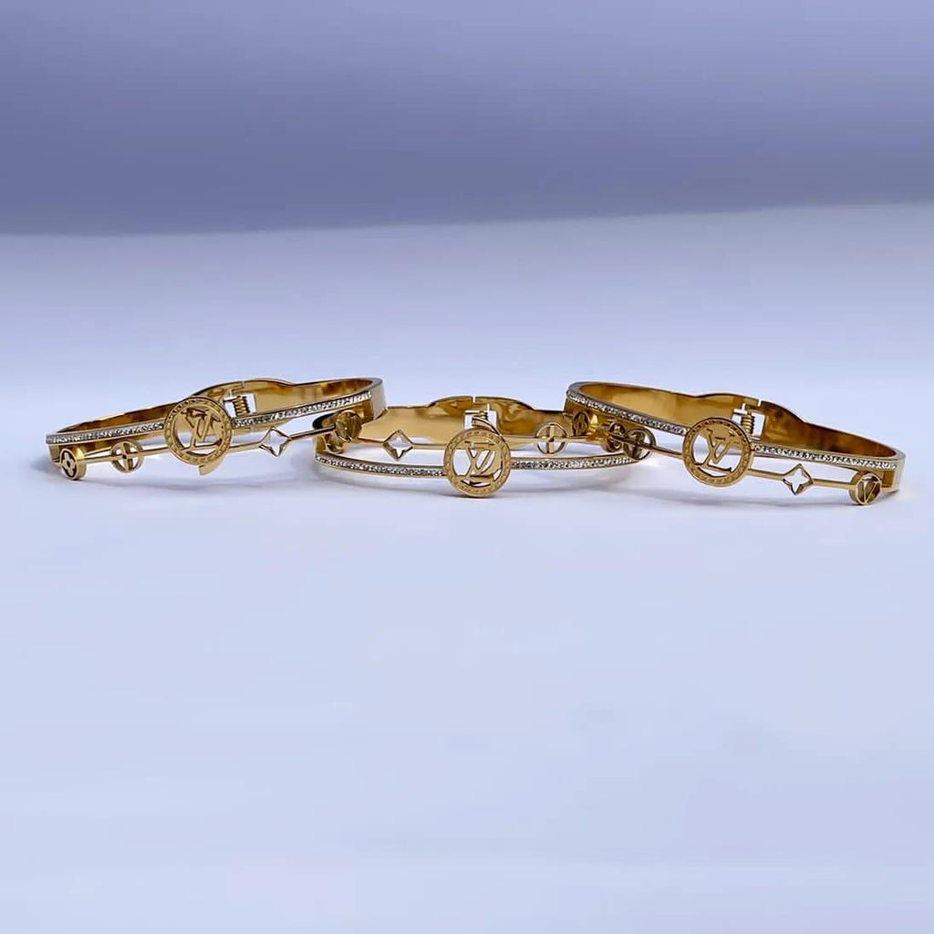 Luxurious LV Diamanté Studded Bracelet