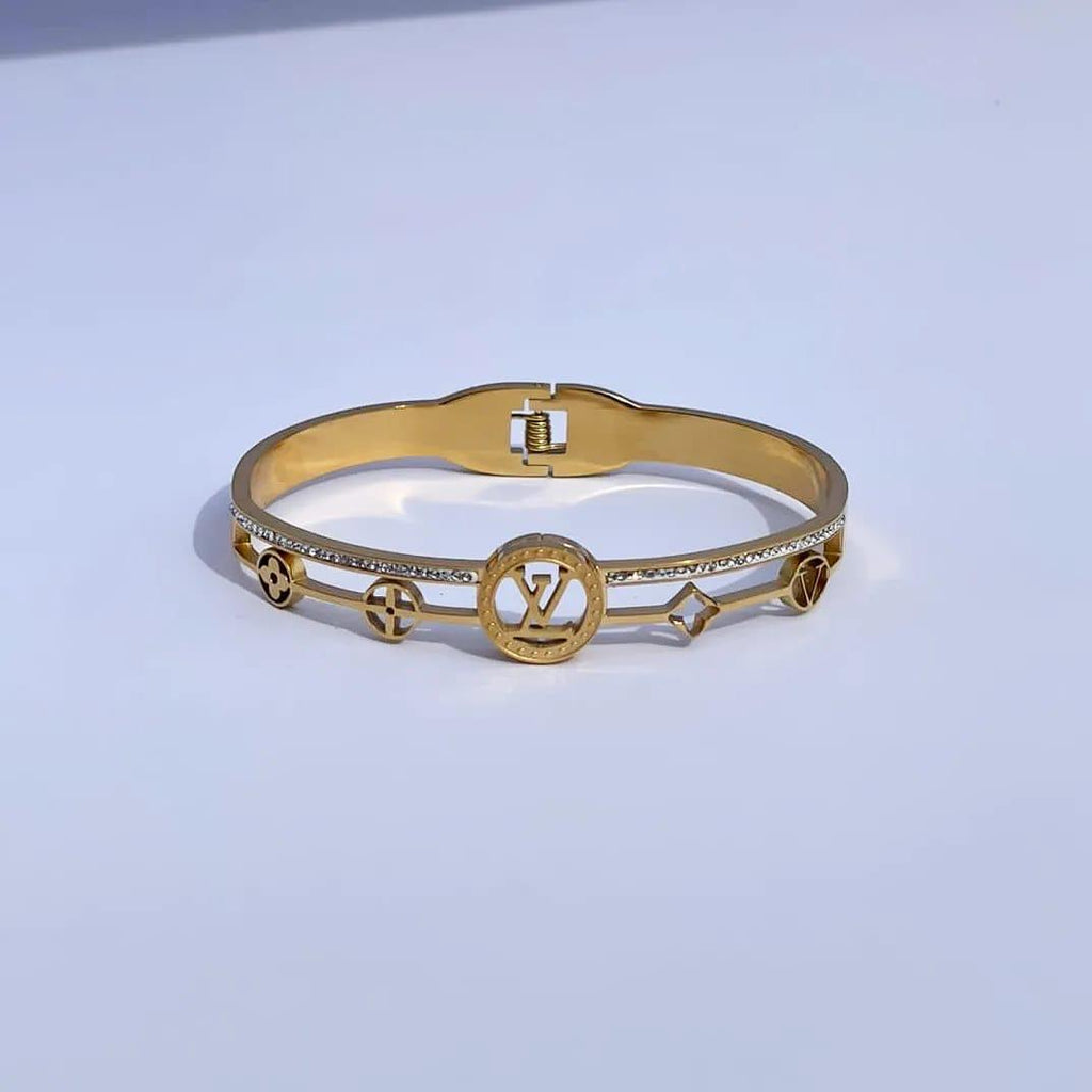 Luxurious LV Diamanté Studded Bracelet