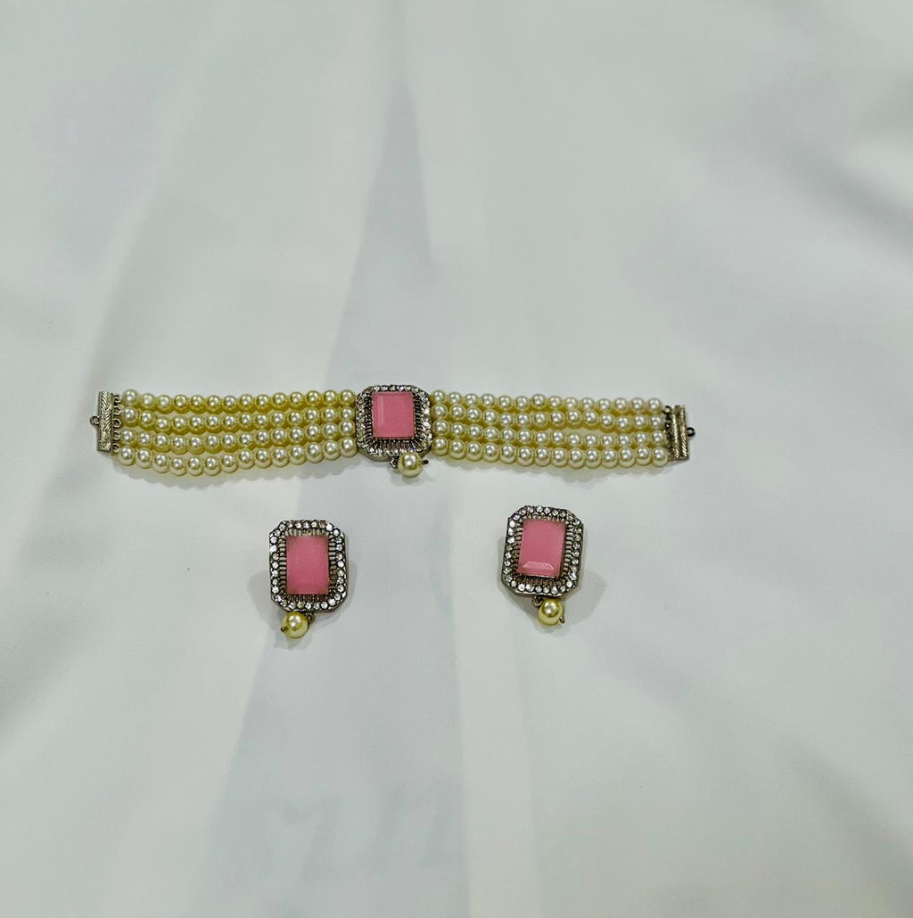 Blush Pearl Elegance Choker Set