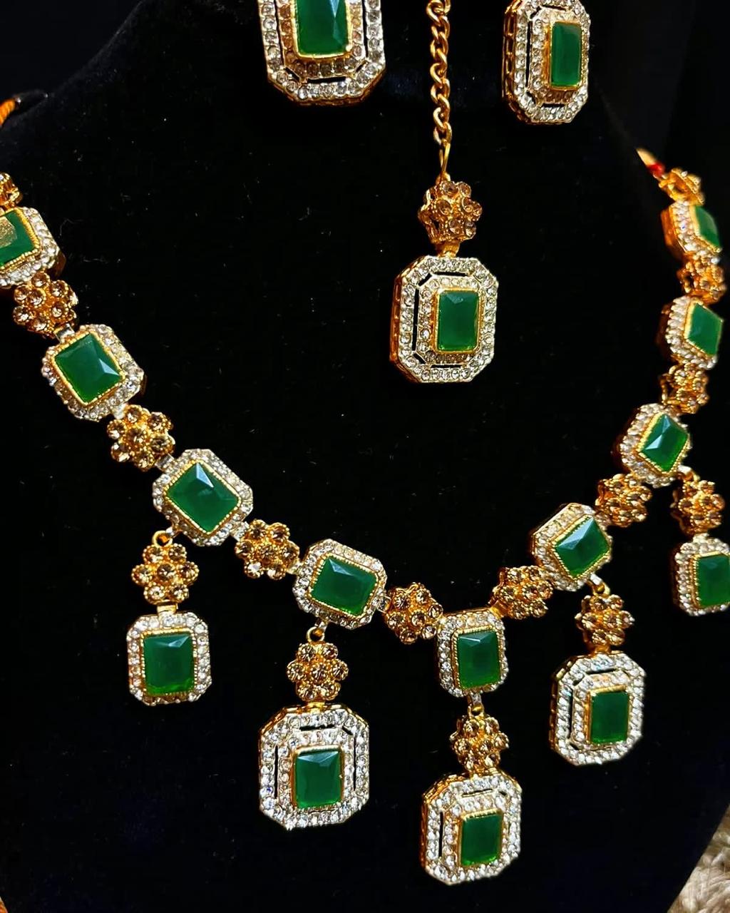 Bridal Zircon Set, Emerald Green